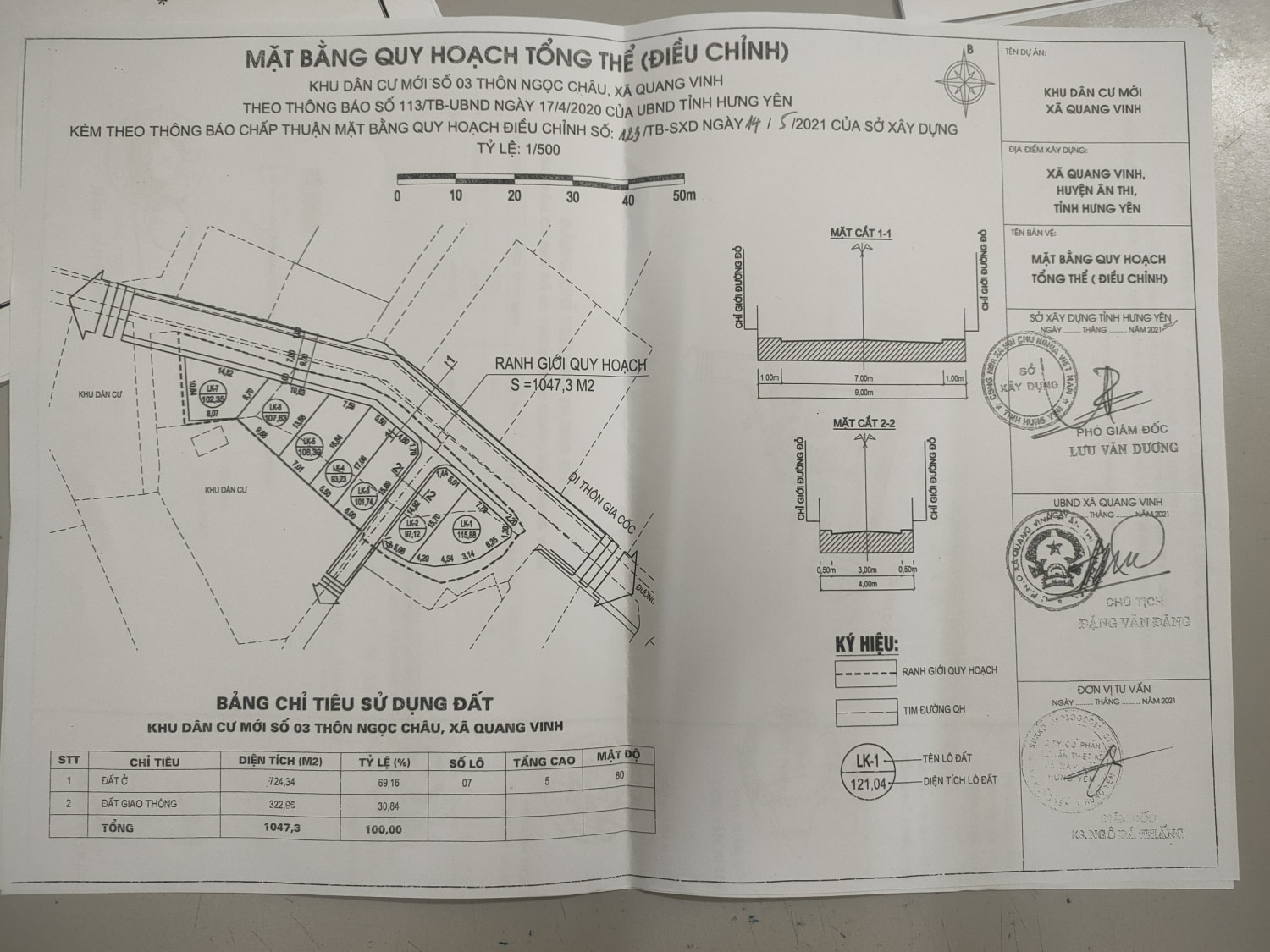 Quyền sử dụng 07 suất đất để xây dựng nhà ở tại thôn Ngọc Châu, xã Quang Vinh